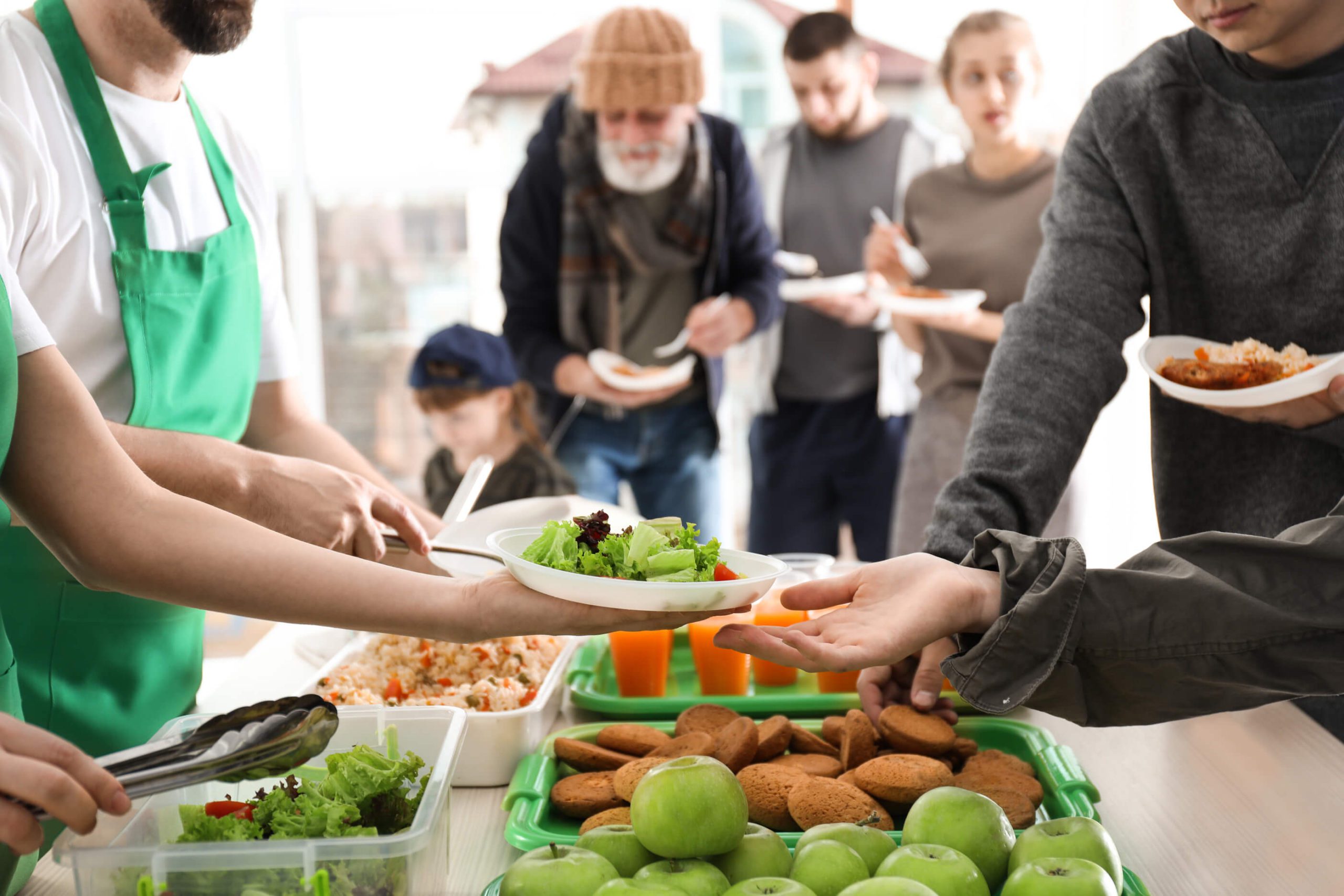 Giving food