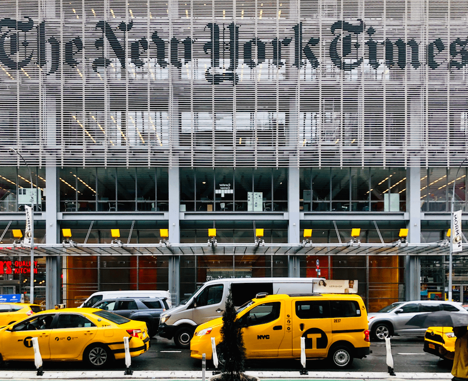 Photo of New York Times because of their quote relating to printing status reports